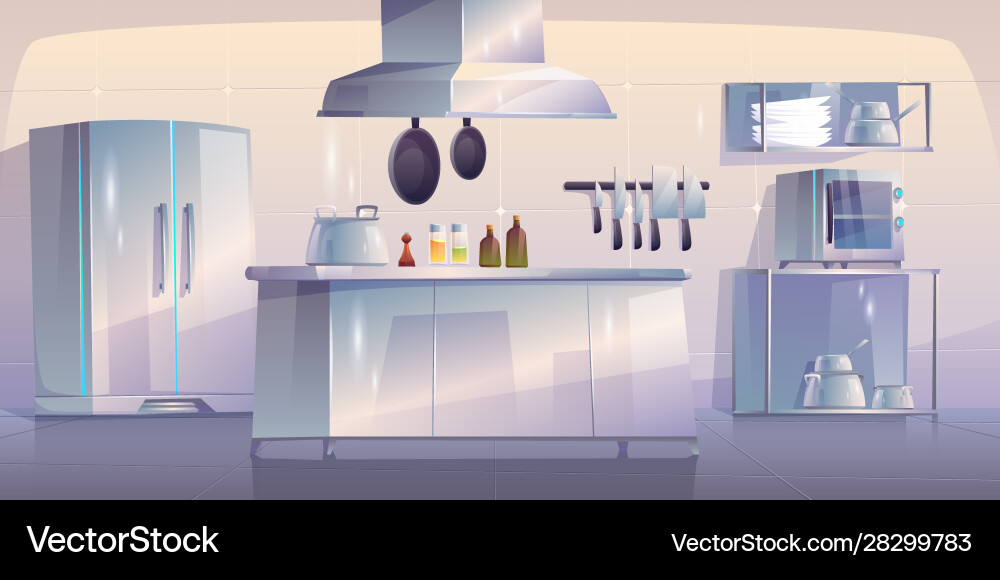 Restaurant Kitchen Interior Royalty Free Vector Image