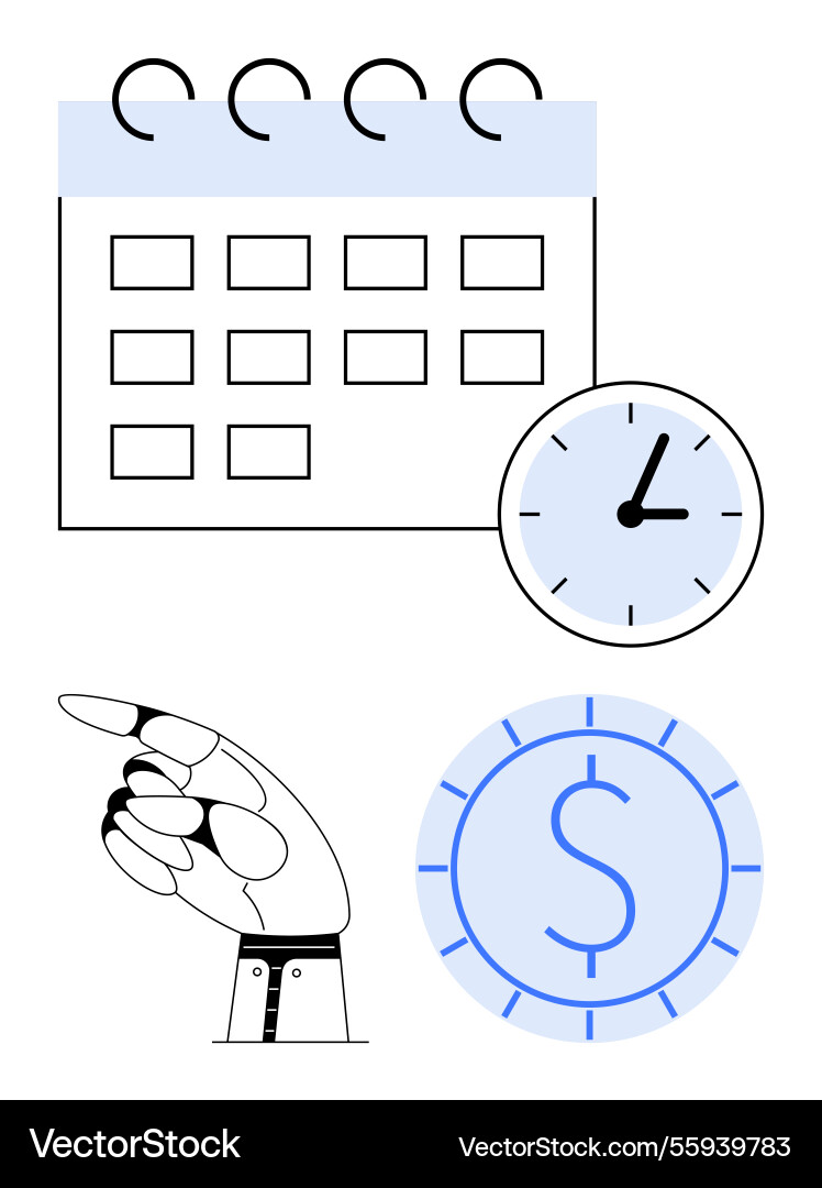 Scheduling and time management featuring calendar vector image