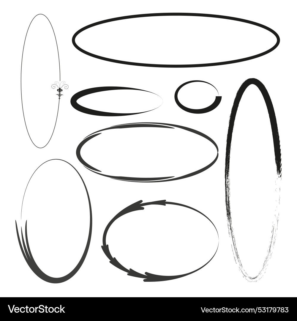 Set of grunge oval frames eps 10 Vector Image