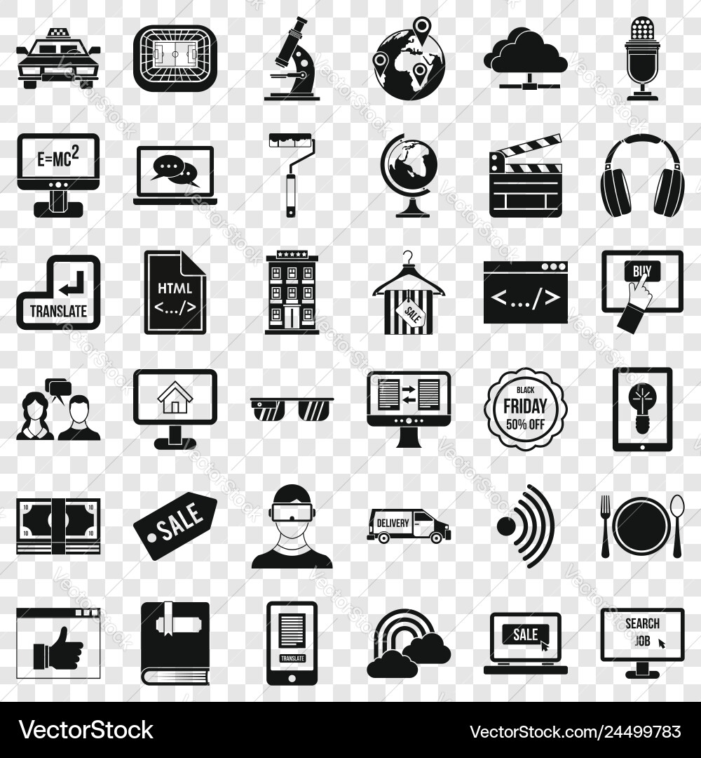Web site icons set simple style Web site icons set simple style Vector Image