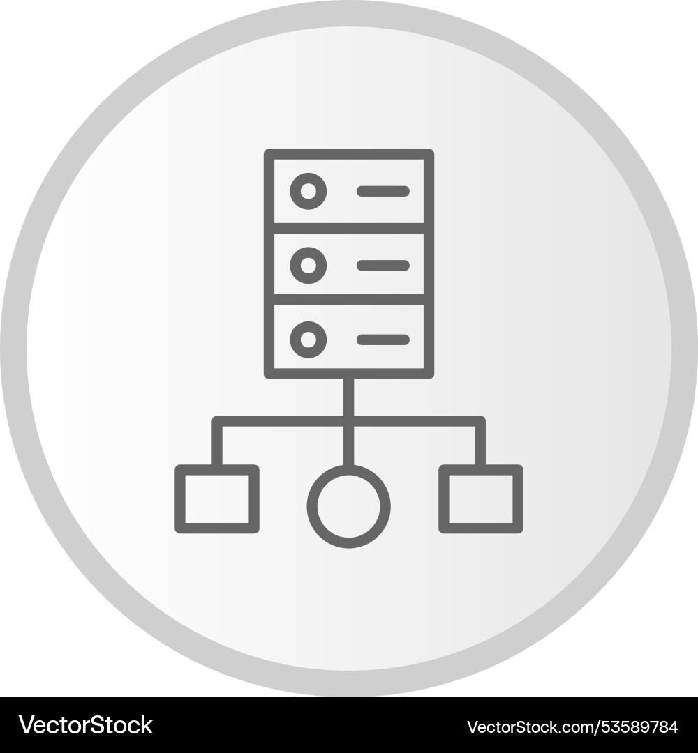 Cluster computing line circle grey icon vector image