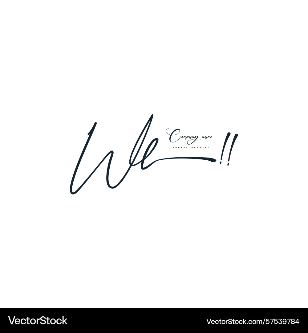 Minimal signature logo design with wl initials Vector Image