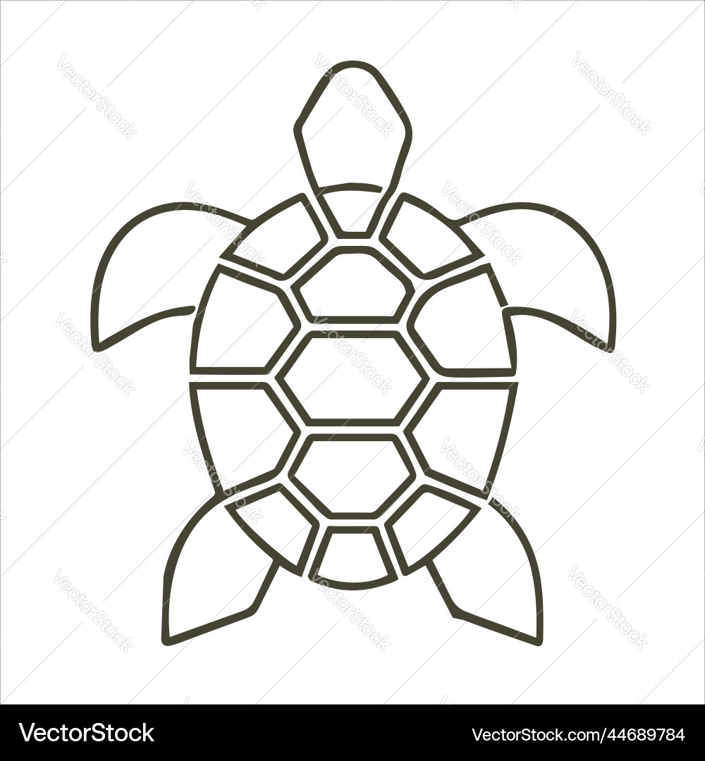 Minimal simple turtle outline art of tortoise Minimal simple turtle outline art of tortoise vector image