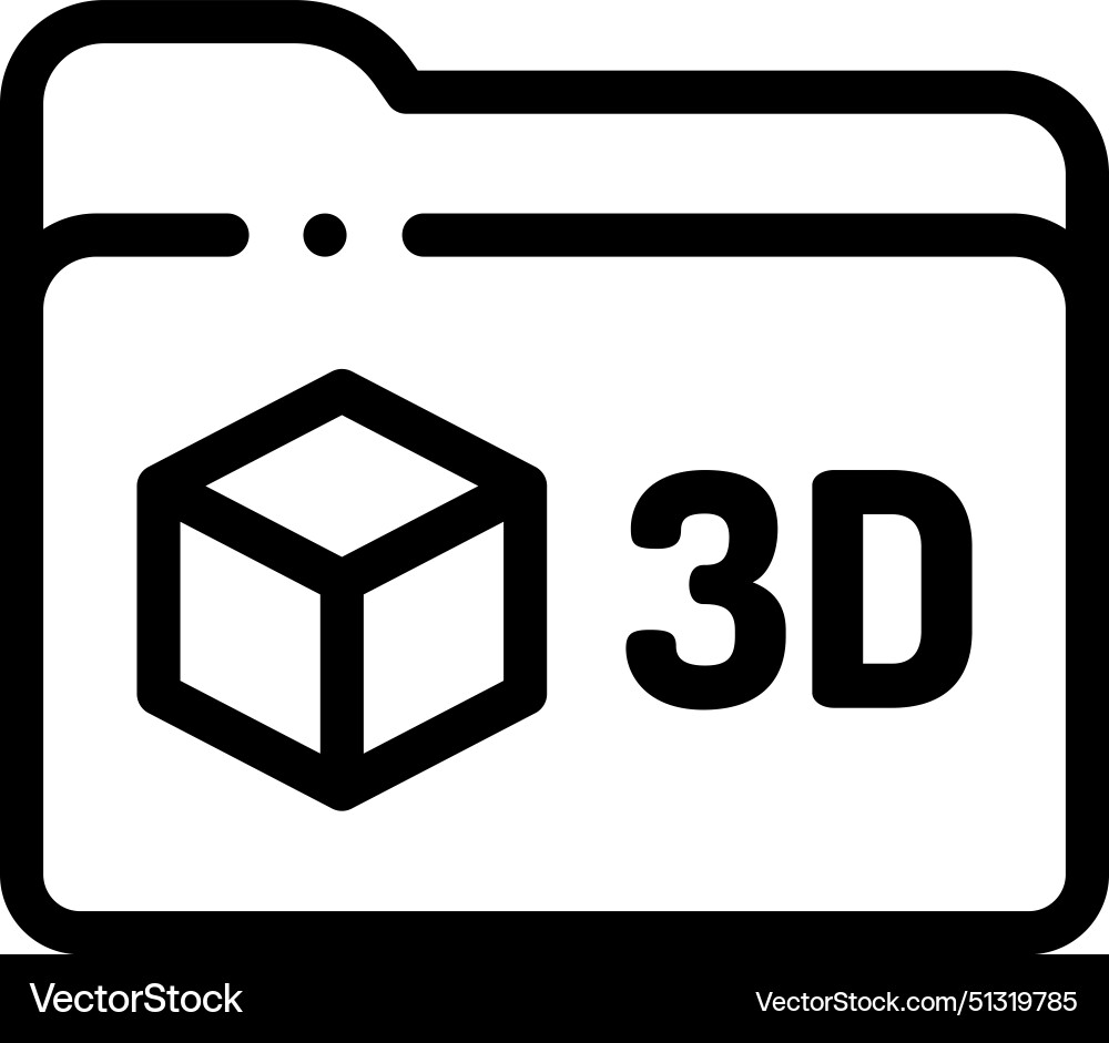 3d model icon thin linear style design isolated 3d model icon thin linear style design isolated vector image