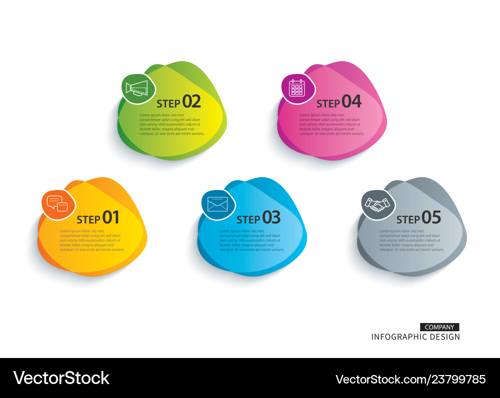 5 infographic with abstract option template 5 infographic with abstract option template vector image