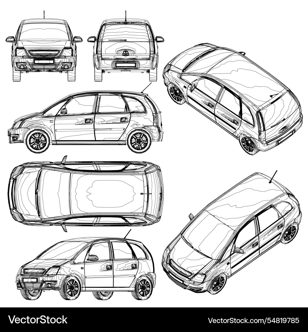 Blank Kompakte Autoschablone für Branding Blank Kompakte Autoschablone für Branding vektorbild