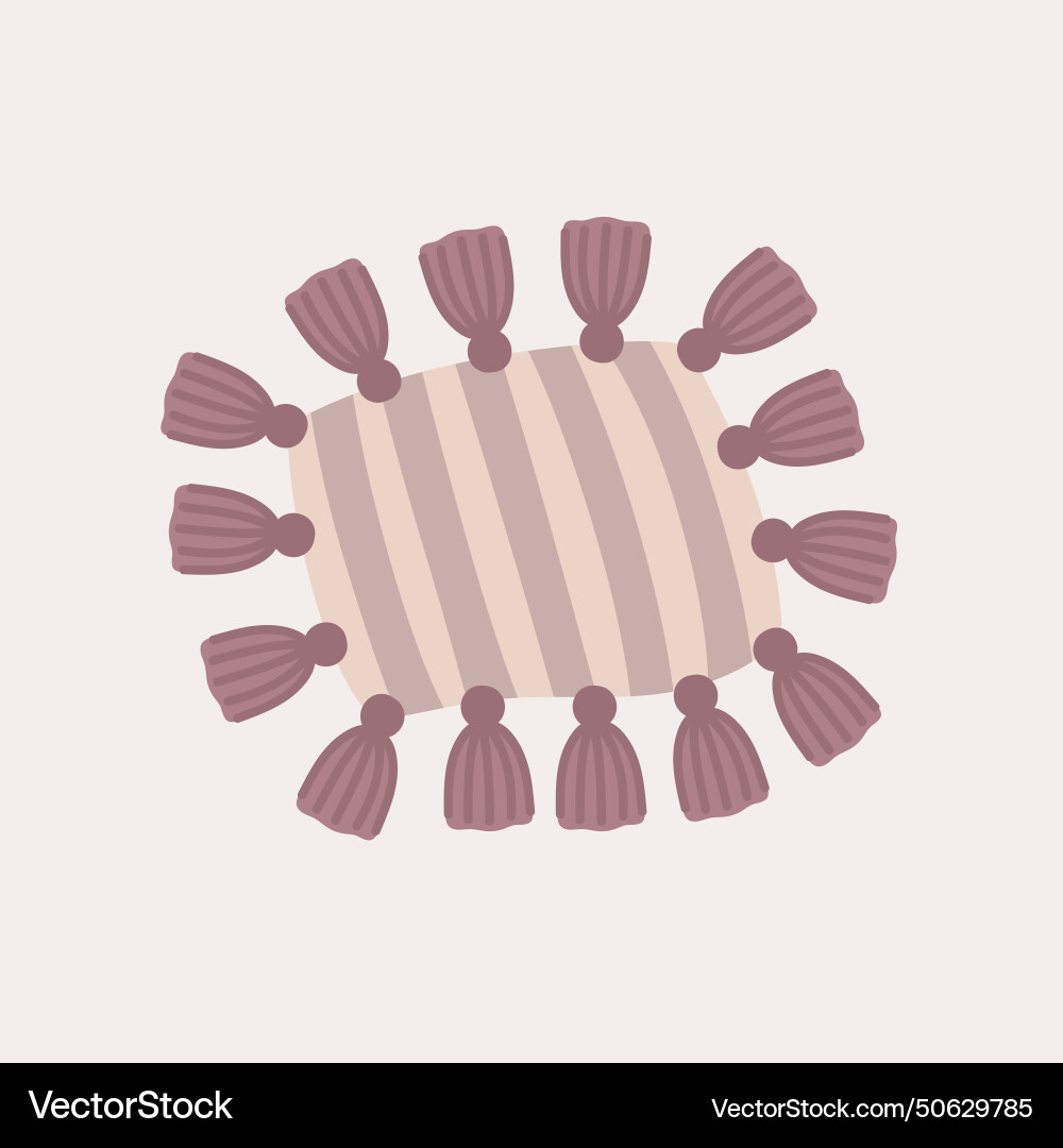 Boho pillow with tassels Boho pillow with tassels vector image