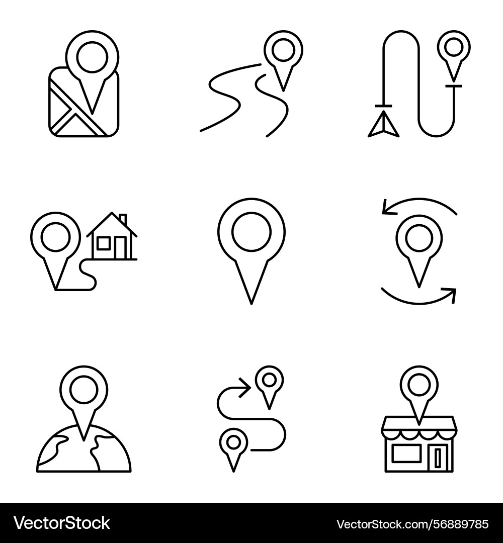 Collection of map pin and location marker icons Vector Image