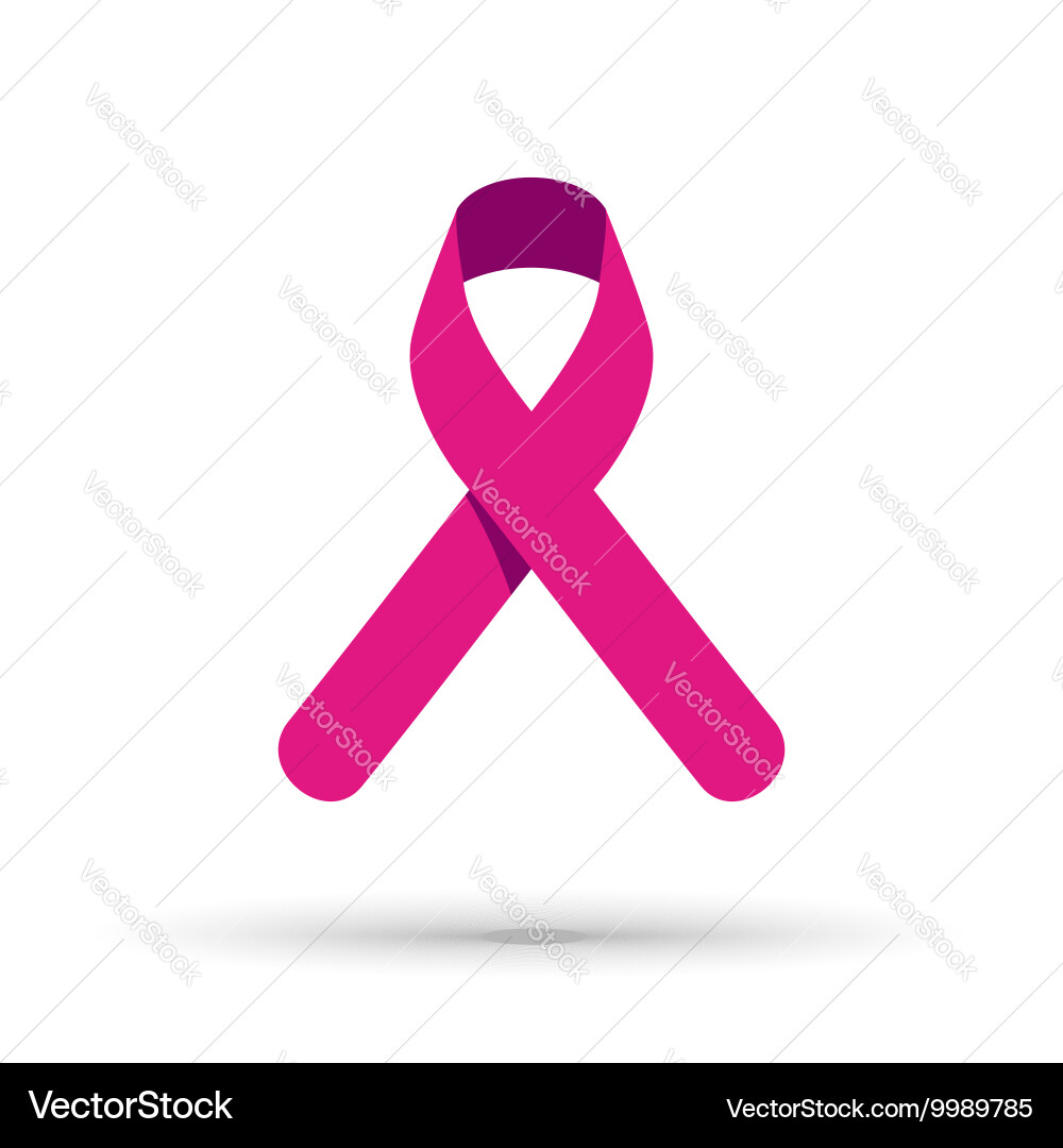 Pink ribbon symbol for breast cancer awareness Vector Image