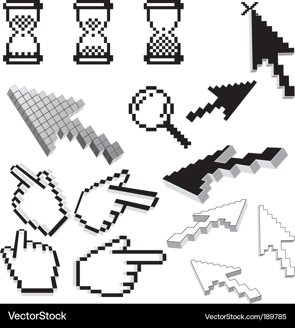 Pixel icons Royalty Free Vector Image - VectorStock