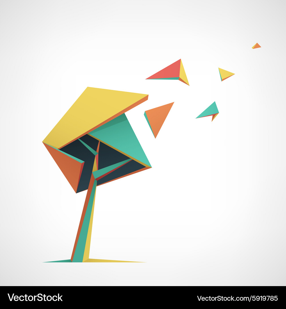 Polygonal Tree - Abstract Shape Vector Image