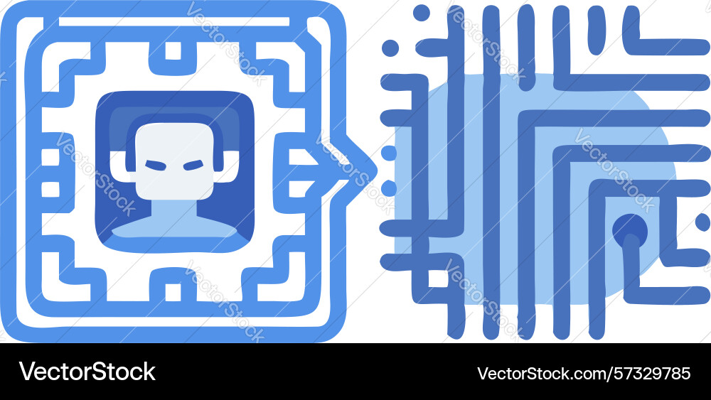 Robotic integrated circuit for ai systems design Vector Image