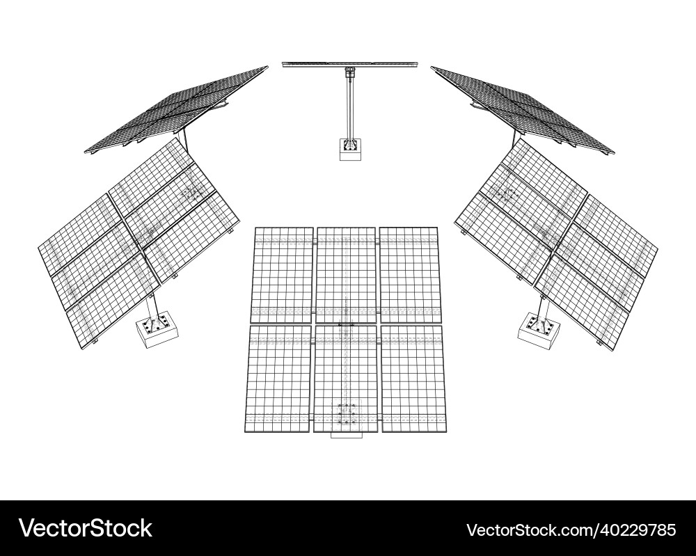 Solar panel concept rendering of 3d Vector Image