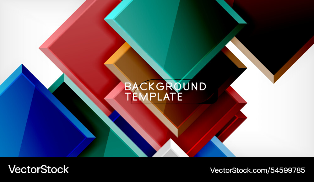 Square shape color abstract geometry vector image