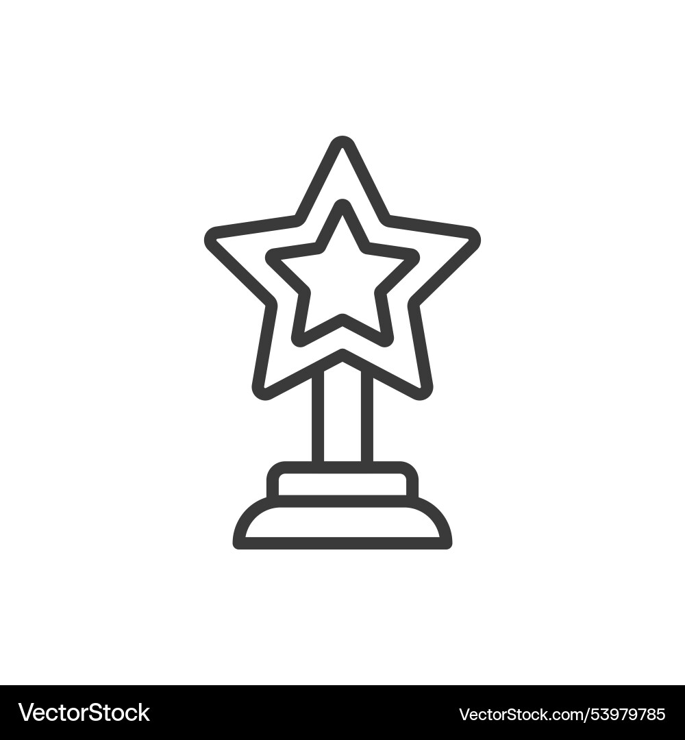 Star trophy in line design award Star trophy in line design award vektorbild