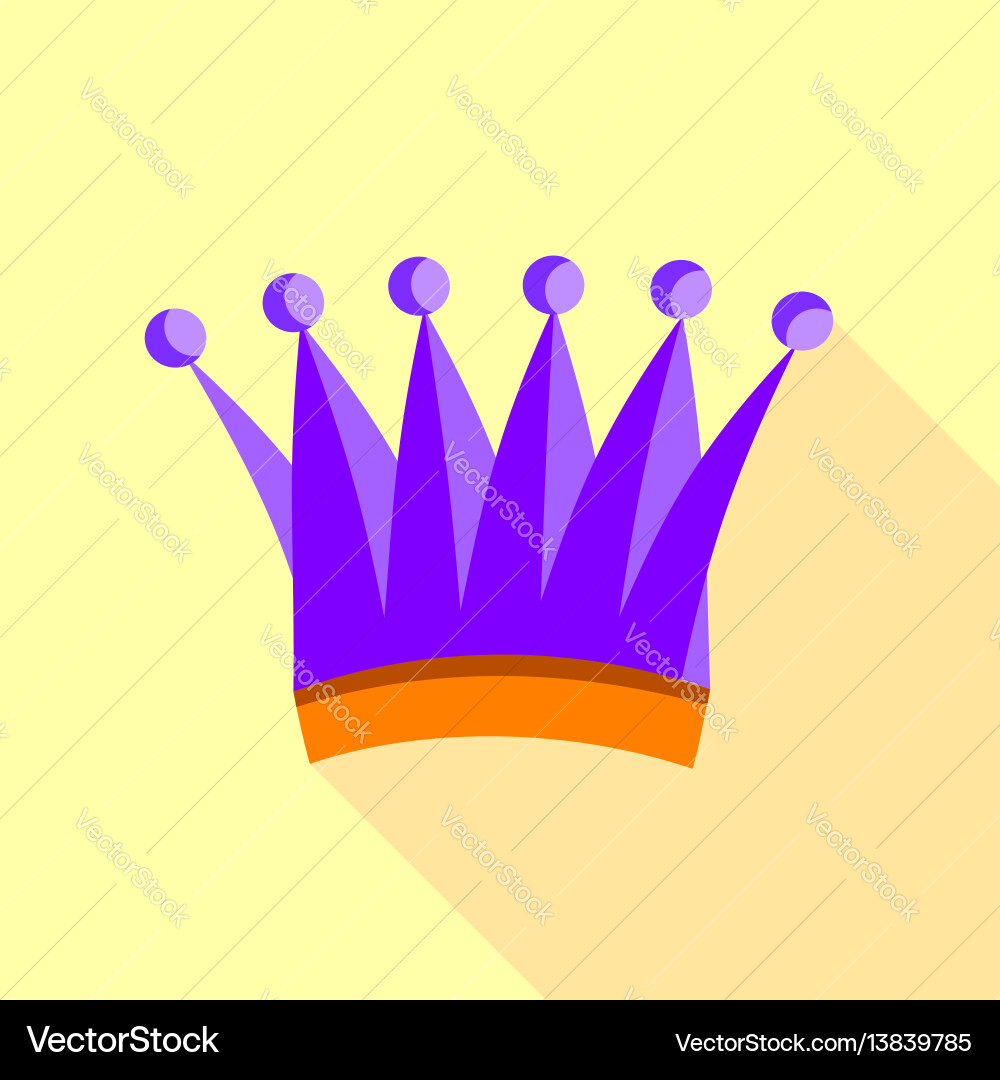 Violet Königin Krone Ikone flach Stil Violet Königin Krone Ikone flach Stil vektorbild