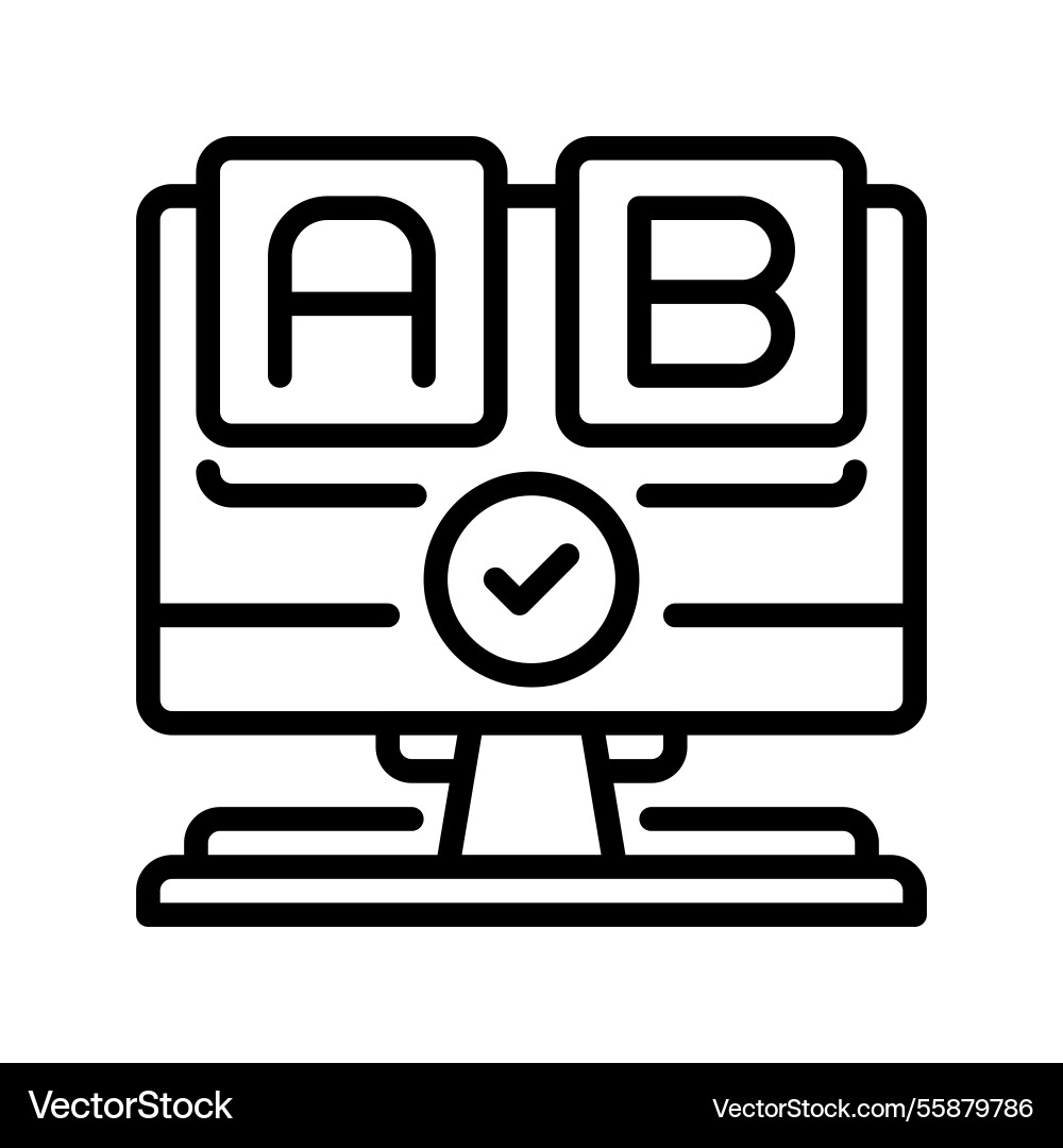 Ab testing line icon linear style sign for mobile Ab testing line icon linear style sign for mobile vector image