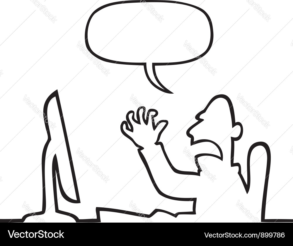 Frustrated Person Dealing with Computer Error vector image