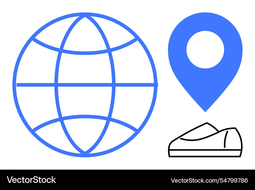 Global navigation concept with globe location Global navigation concept with globe location vector image