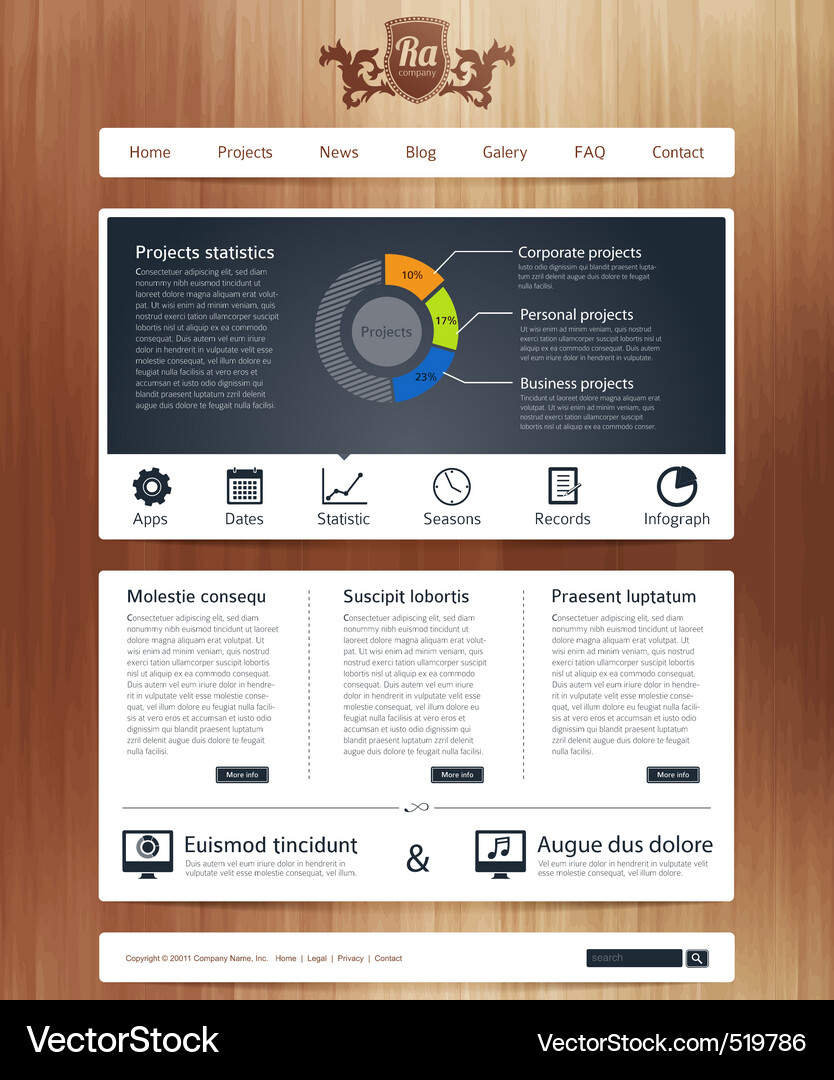 Modern Website Template Vector Image