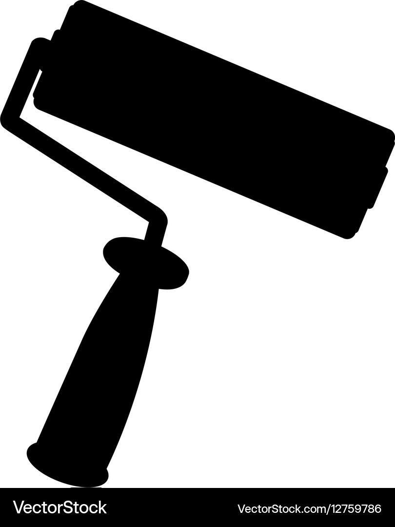Paint Roller Silhouette – Royalty-Free Vector | VectorStock, image size:810x1080