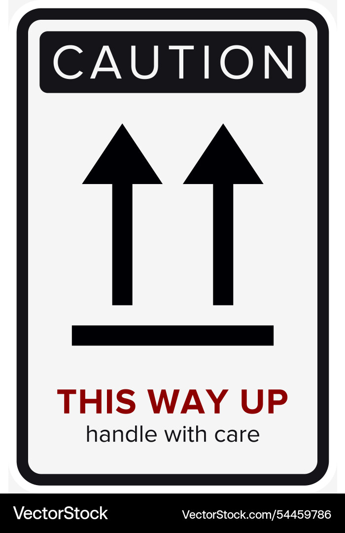 This way up correct orientation indicator Vector Image