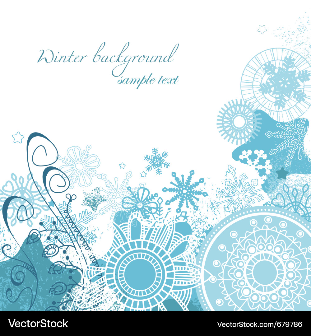 Winter Snowflake Pattern Background Vector Image