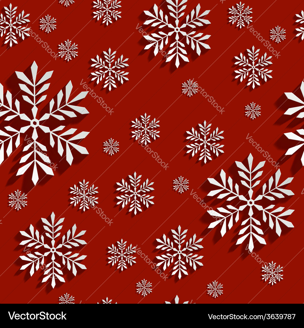 Abstract 3d seamless pattern with snowflakes Vector Image