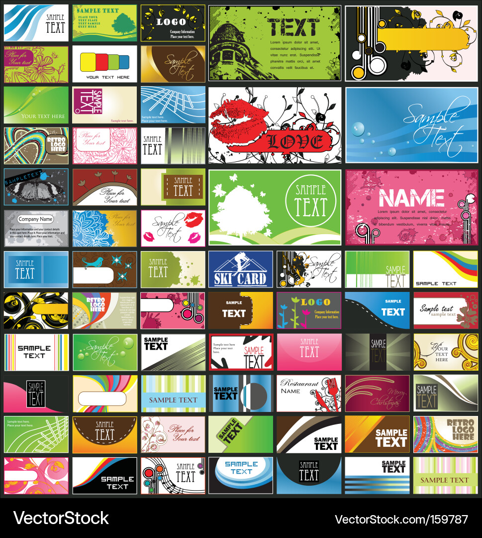 Business Card Collection - Diverse Styles Vector Image