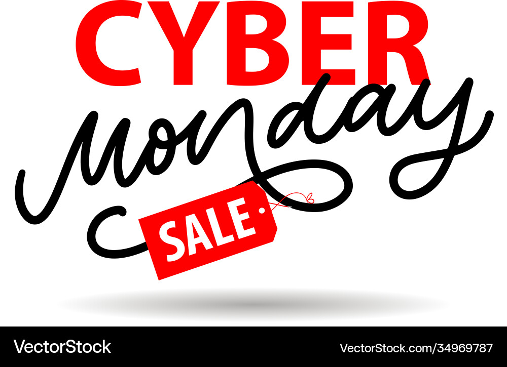 Cyber monday lettering calligraphy text brush Cyber monday lettering calligraphy text brush vector image