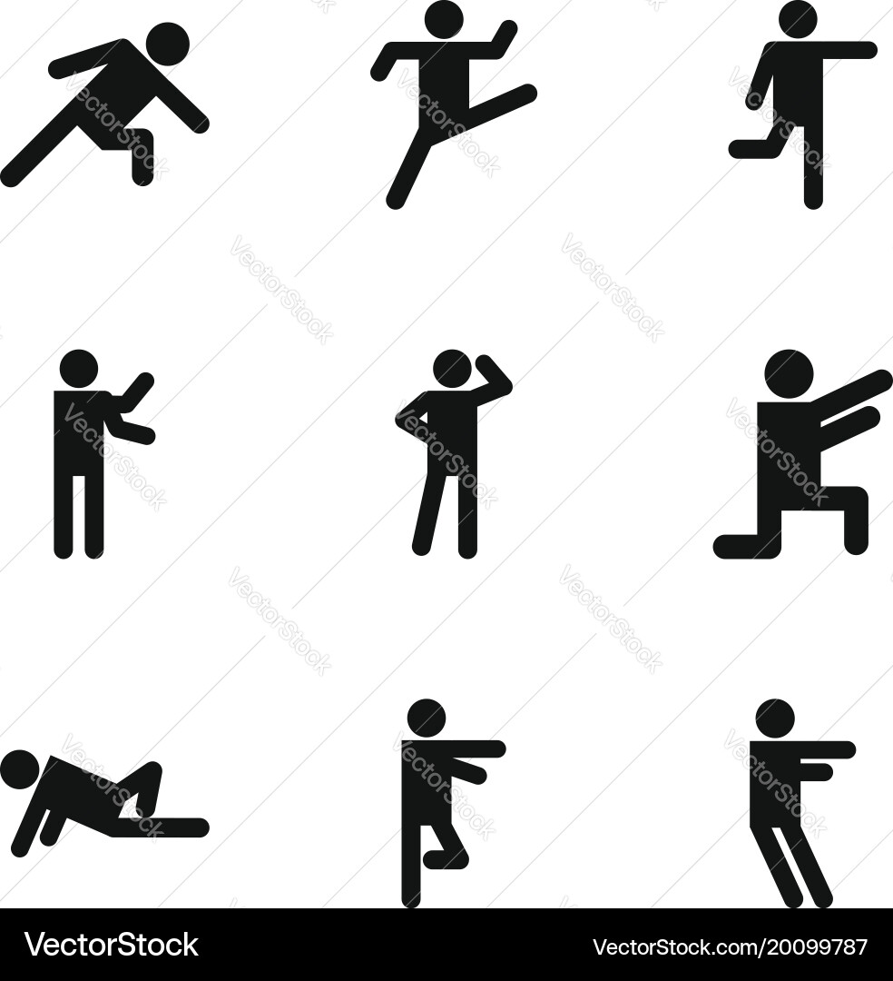 Exercise icons set simple style Vector Image