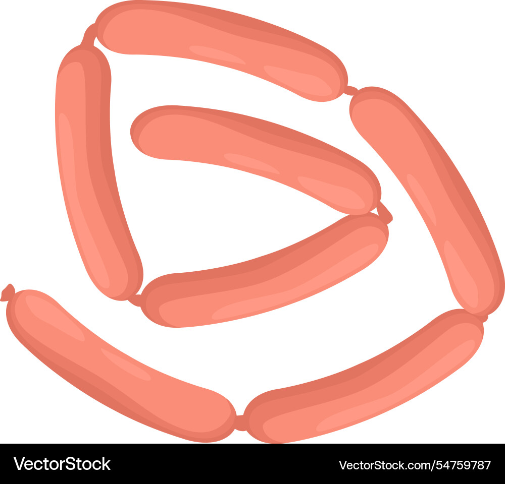 Sausages are arranged in a circular pattern Vector Image