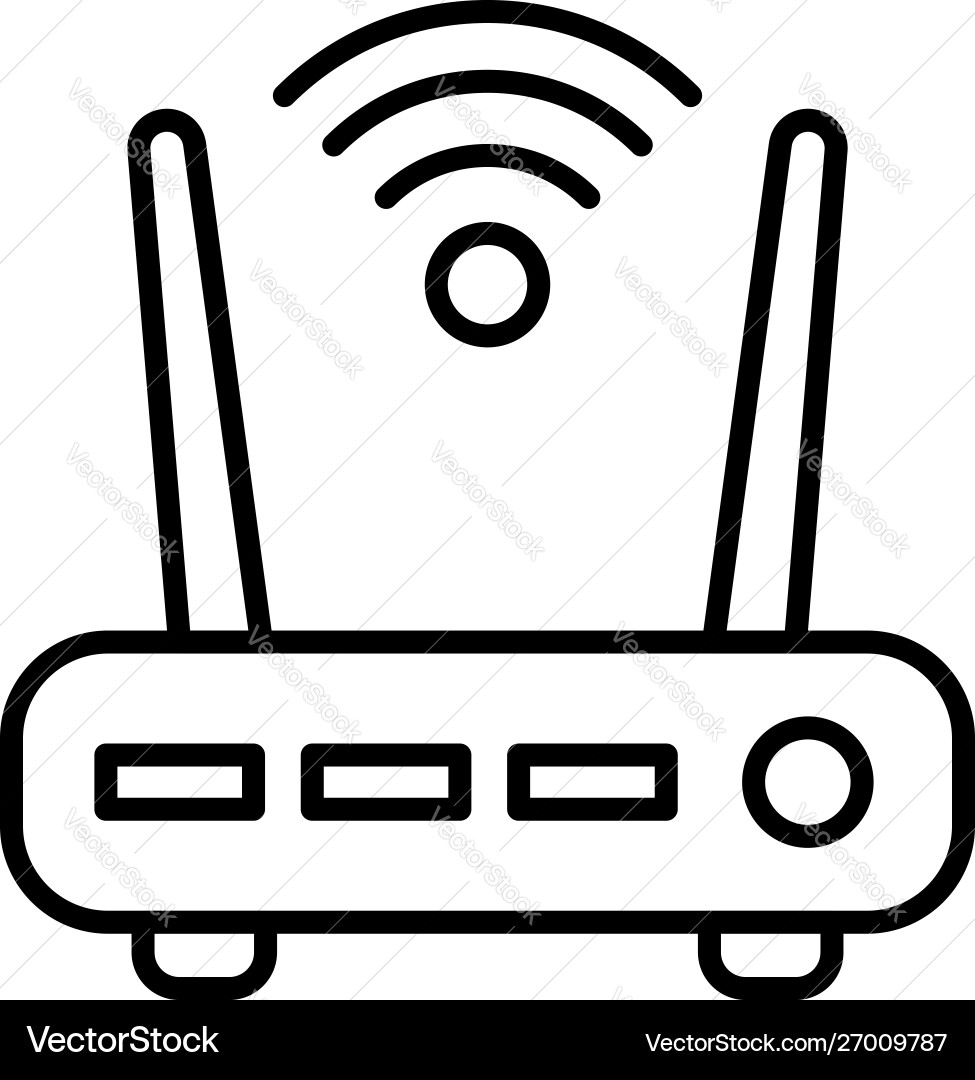 Security wifi router icon outline style Security wifi router icon outline style vector image