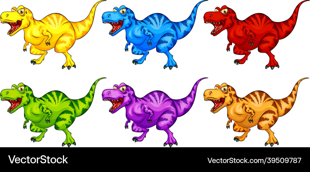 Set von Raptorex Dinosaurier Cartoon Charakter Set von Raptorex Dinosaurier Cartoon Charakter Vektorbild