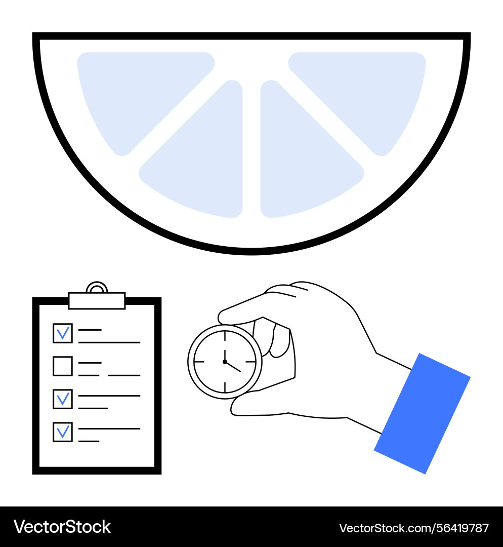 Time management and goal setting with a clock Time management and goal setting with a clock vector image