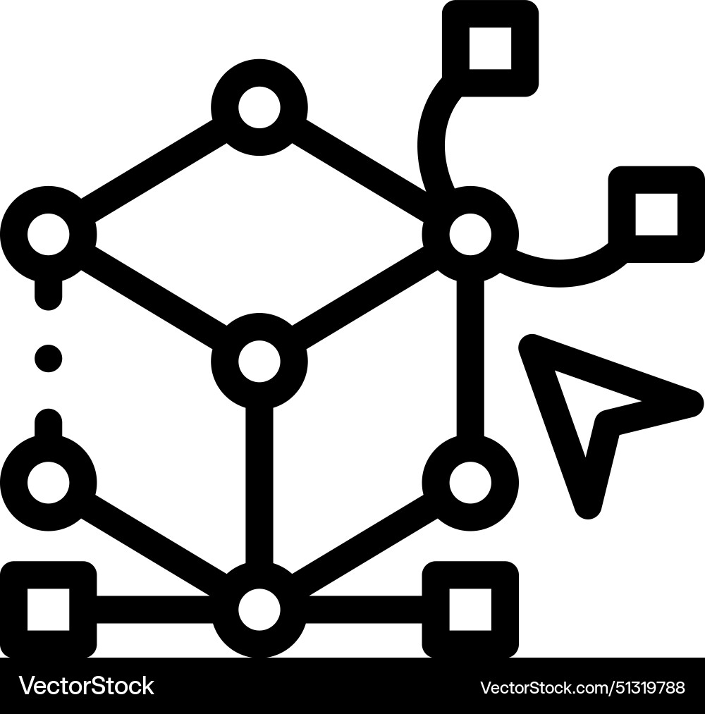 3d modeling icon thin linear style design 3d modeling icon thin linear style design vector image
