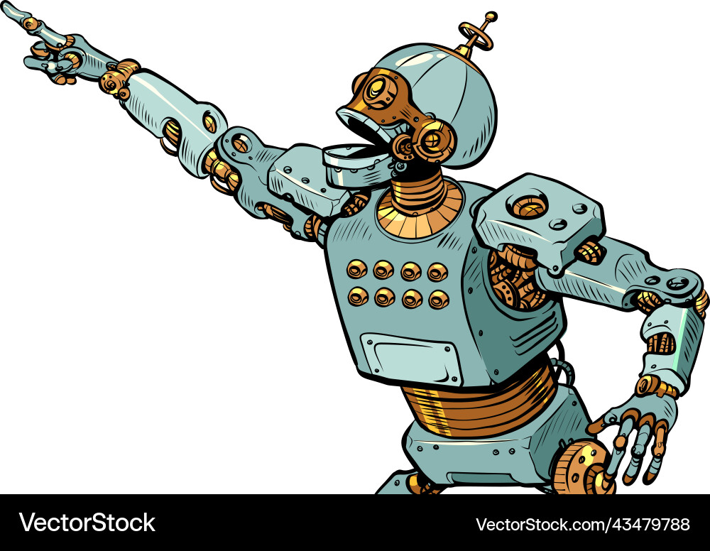 Artificial intelligence robot point Artificial intelligence robot point vector image