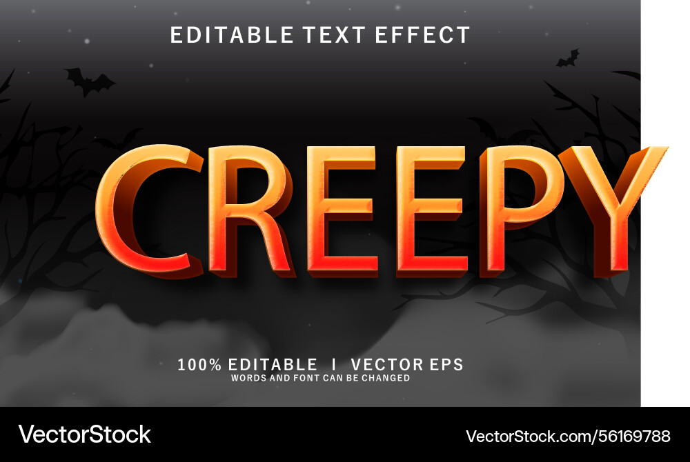 Creepy text effect with modern style design Creepy text effect with modern style design vector image