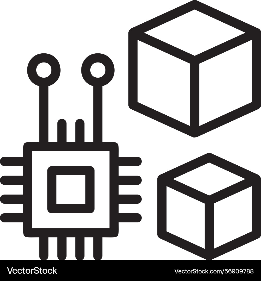 Digital twin linear style icon design vector image