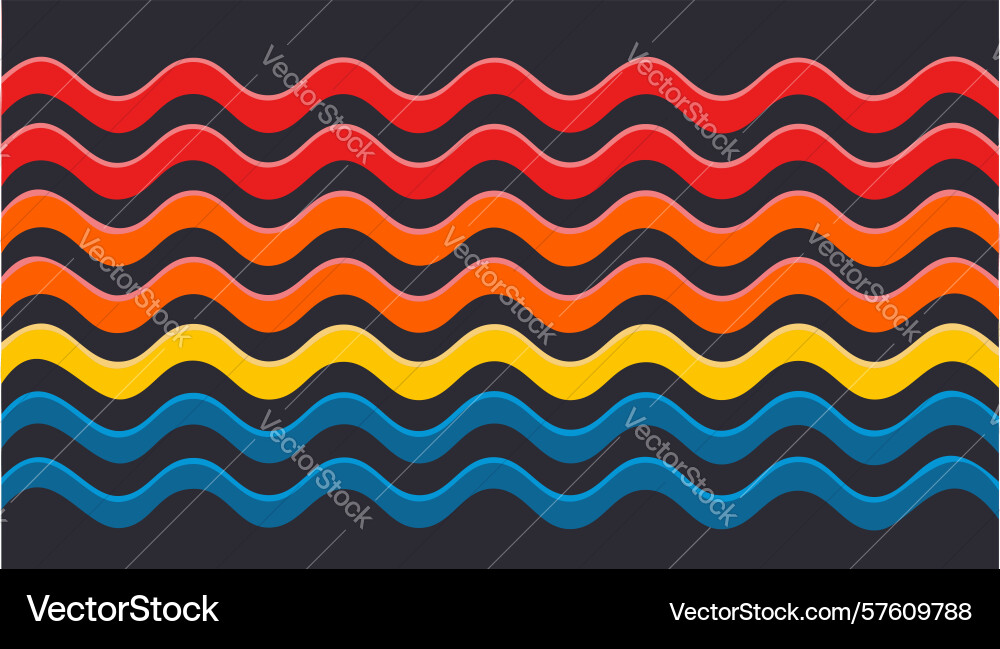 Dynamic chevron wave pattern retro geometric vector image