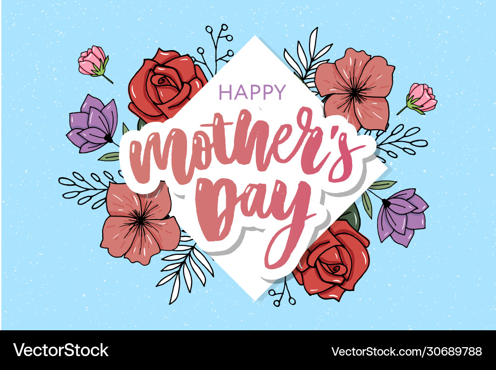 Happy mothers day elegant typography pink banner Happy mothers day elegant typography pink banner vector image