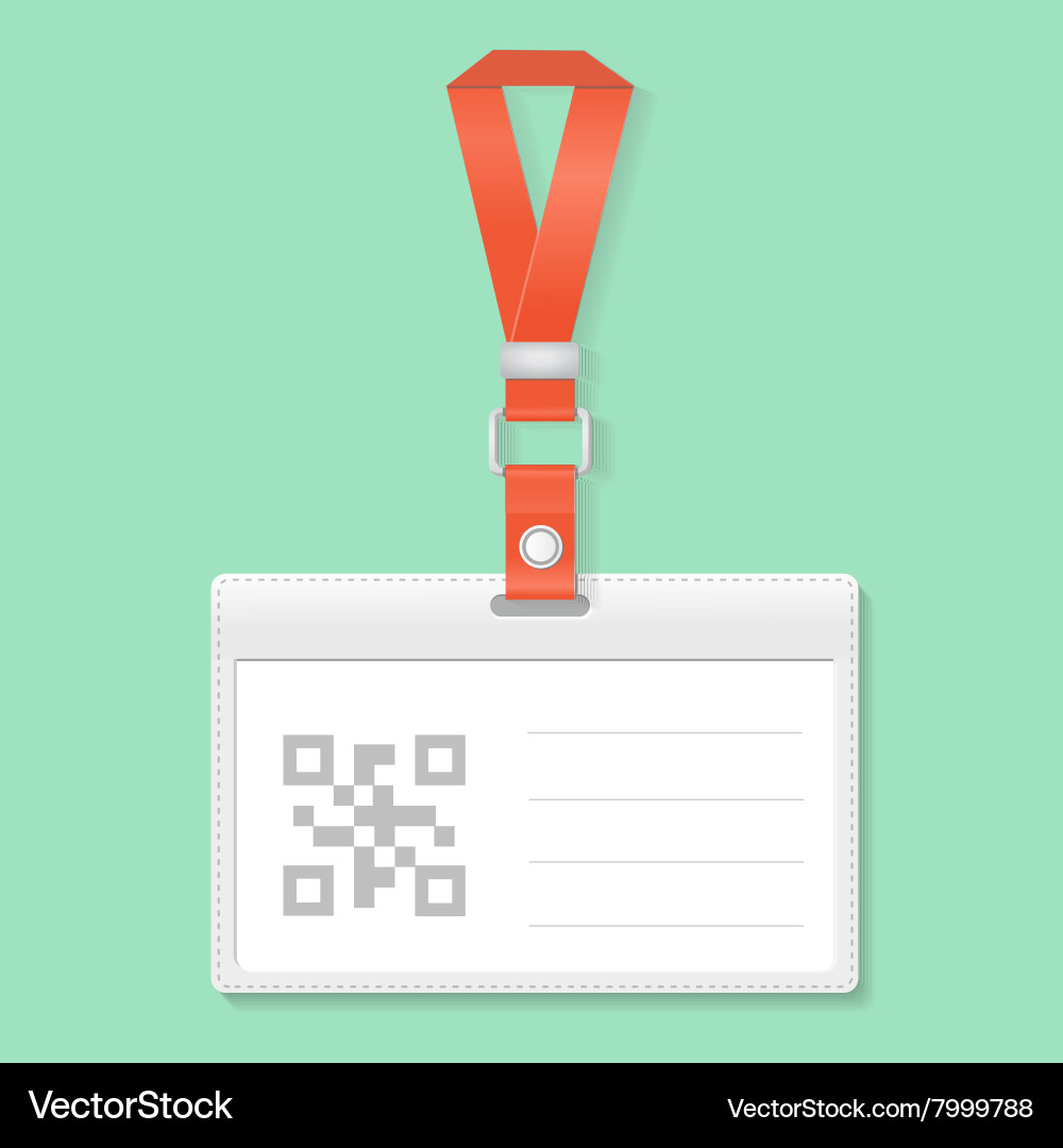 Identification badge card with bar and qr code Vector Image