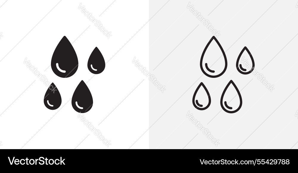 Raindrops icons pack for apps and ui ux desigs Vector Image