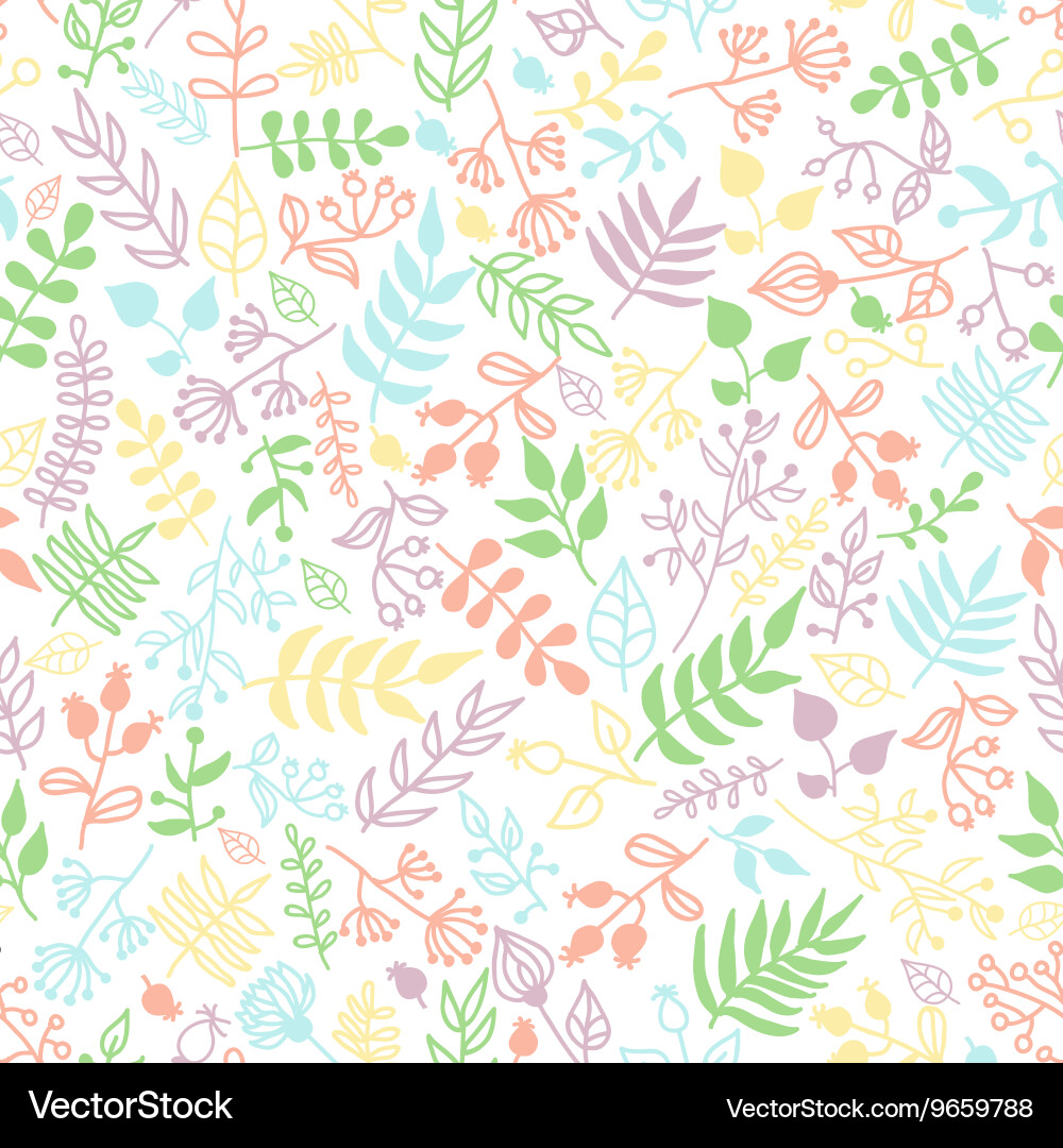 Rustic Floral Sketch Pattern Vector Image