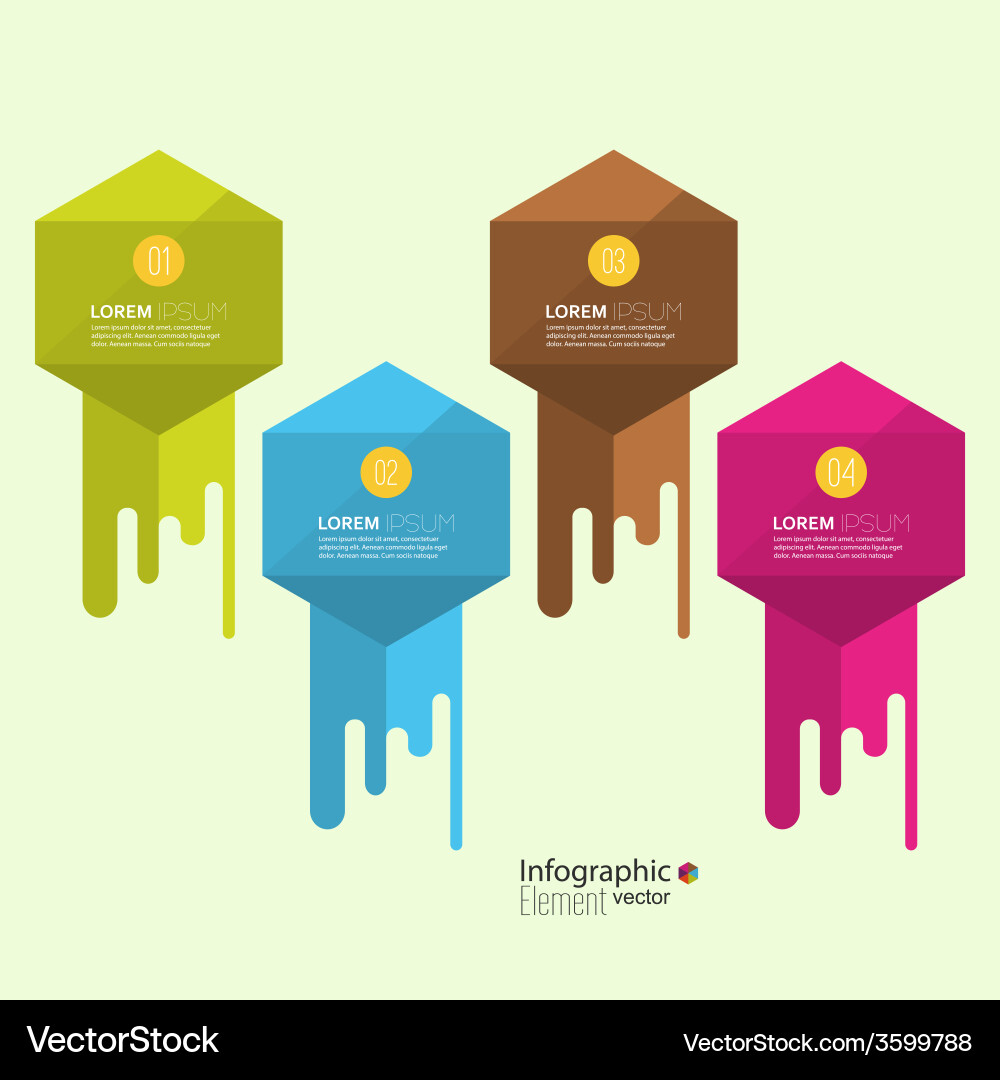 Timeline infographic with arrows and pointers Vector Image