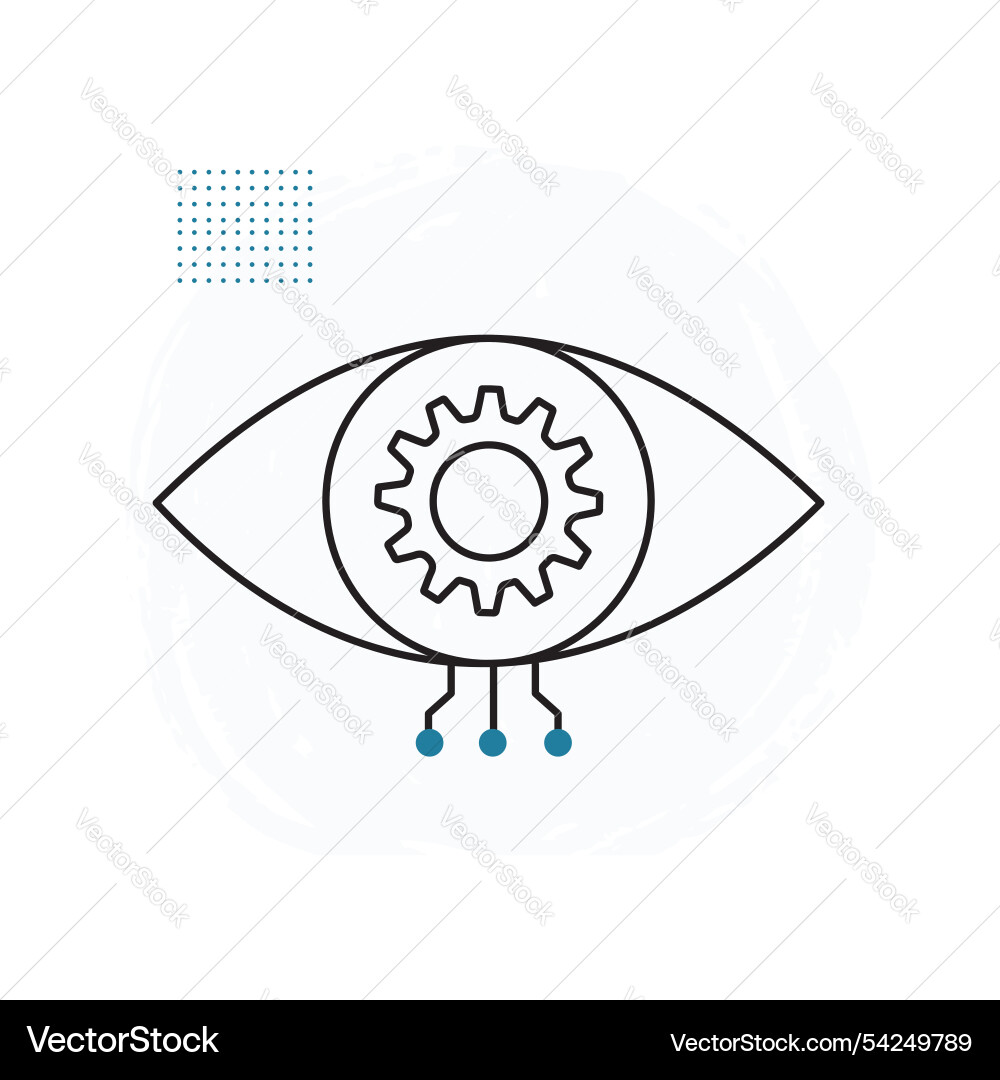 Ai smart eye for image processing icon design vector image