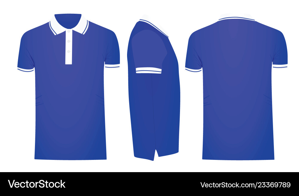 Blue polo t shirt template vector image