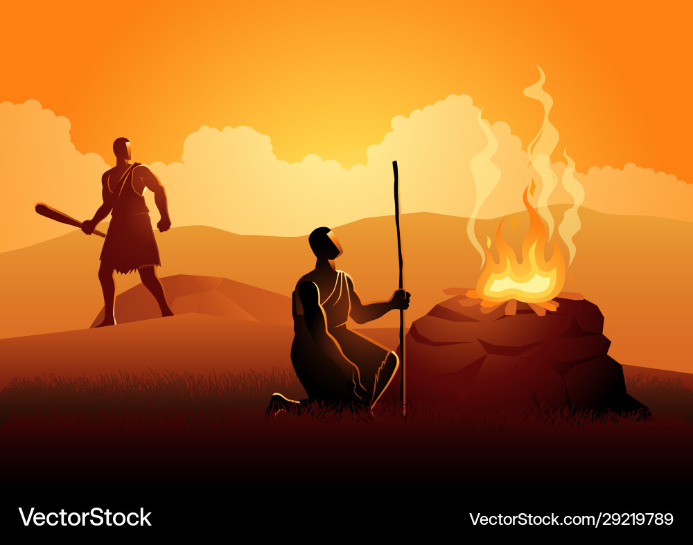Cain and abel Royalty Free Vector Image VectorStock