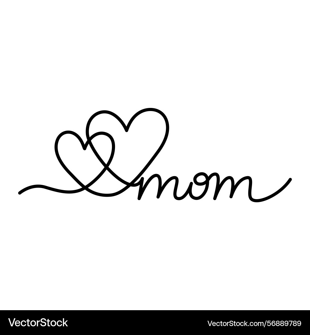 Continuous line art forms two connected hearts Vector Image