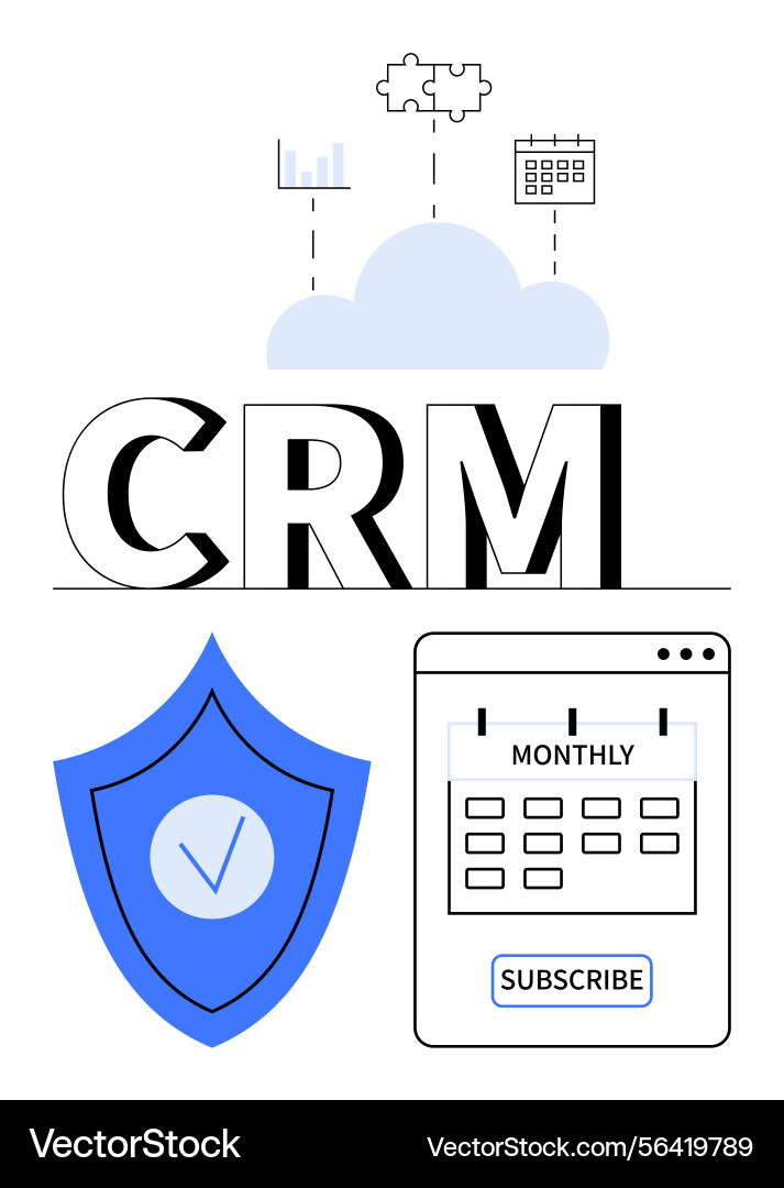 Crm tools integrating data scheduling Crm tools integrating data scheduling vector image
